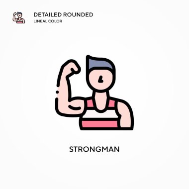 Strongman vektör simgesi. Modern vektör illüstrasyon kavramları. Düzenlemesi ve kişiselleştirmesi kolay.