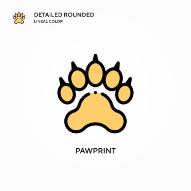 Pawprint vektör simgesi. Modern vektör illüstrasyon kavramları. Düzenlemesi ve kişiselleştirmesi kolay.