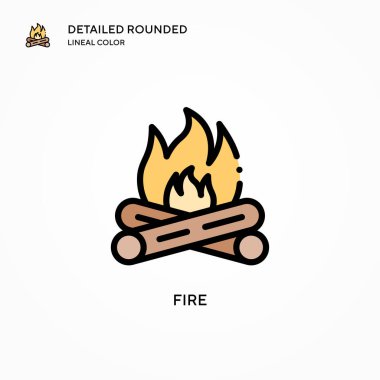 Vektör simgesini ateşle. Modern vektör illüstrasyon kavramları. Düzenlemesi ve kişiselleştirmesi kolay.