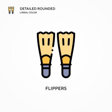 Flippers vektör simgesi. Modern vektör illüstrasyon kavramları. Düzenlemesi ve kişiselleştirmesi kolay.