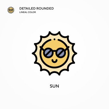 Güneş vektör simgesi. Modern vektör illüstrasyon kavramları. Düzenlemesi ve kişiselleştirmesi kolay.
