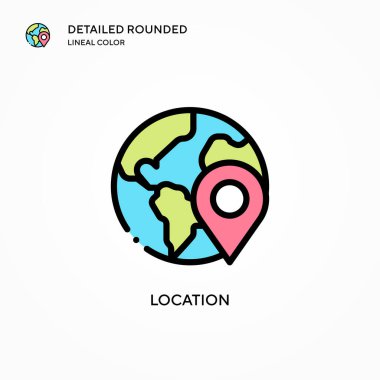 Konum vektör simgesi. Modern vektör illüstrasyon kavramları. Düzenlemesi ve kişiselleştirmesi kolay.