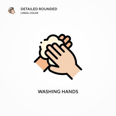 El yıkama vektör simgesi. Modern vektör illüstrasyon kavramları. Düzenlemesi ve kişiselleştirmesi kolay.