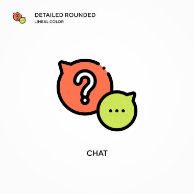 Sohbet vektörü simgesi. Modern vektör illüstrasyon kavramları. Düzenlemesi ve kişiselleştirmesi kolay.