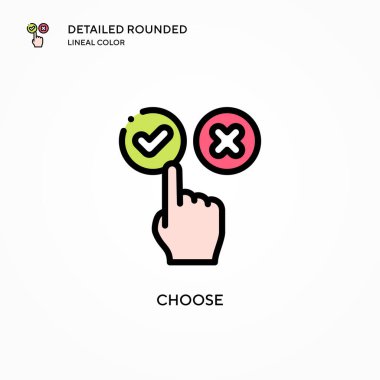 Vektör simgesini seçin. Modern vektör illüstrasyon kavramları. Düzenlemesi ve kişiselleştirmesi kolay.