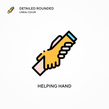 El vektör simgesine yardım ediyorum. Modern vektör illüstrasyon kavramları. Düzenlemesi ve kişiselleştirmesi kolay.