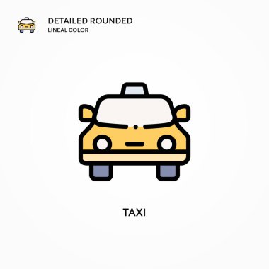 Taksi vektör simgesi. Modern vektör illüstrasyon kavramları. Düzenlemesi ve kişiselleştirmesi kolay.