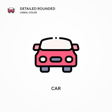 Araba vektör simgesi. Modern vektör illüstrasyon kavramları. Düzenlemesi ve kişiselleştirmesi kolay.