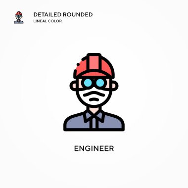 Mühendis vektör simgesi. Modern vektör illüstrasyon kavramları. Düzenlemesi ve kişiselleştirmesi kolay.