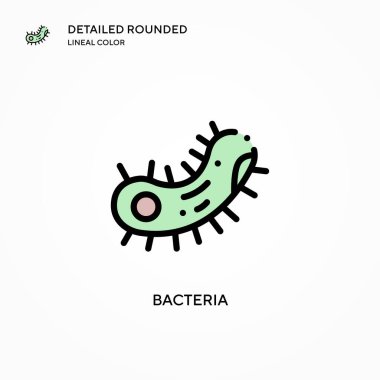 Bakteri vektör simgesi. Modern vektör illüstrasyon kavramları. Düzenlemesi ve kişiselleştirmesi kolay.