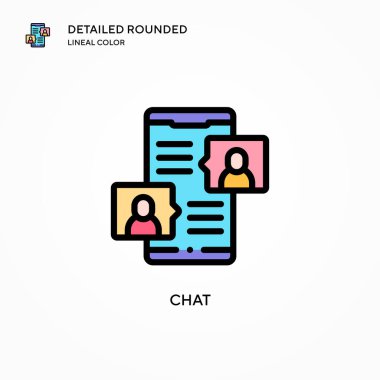 Sohbet vektörü simgesi. Modern vektör illüstrasyon kavramları. Düzenlemesi ve kişiselleştirmesi kolay.