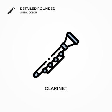 Klarnet vektör simgesi. Modern vektör illüstrasyon kavramları. Düzenlemesi ve kişiselleştirmesi kolay.