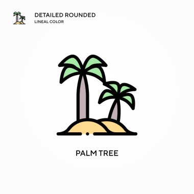 Palmiye ağacı vektör simgesi. Modern vektör illüstrasyon kavramları. Düzenlemesi ve kişiselleştirmesi kolay.