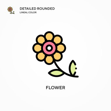 Çiçek vektör simgesi. Modern vektör illüstrasyon kavramları. Düzenlemesi ve kişiselleştirmesi kolay.