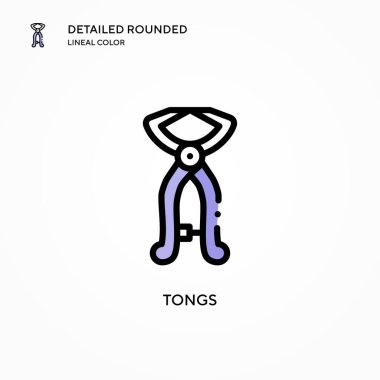 Tong vektör simgesi. Modern vektör illüstrasyon kavramları. Düzenlemesi ve kişiselleştirmesi kolay.