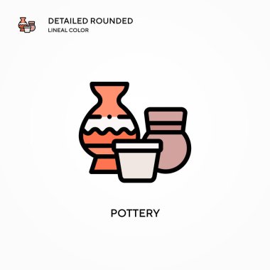 Çömlek vektör simgesi. Modern vektör illüstrasyon kavramları. Düzenlemesi ve kişiselleştirmesi kolay.
