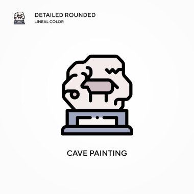 Mağara boyama vektör simgesi. Modern vektör illüstrasyon kavramları. Düzenlemesi ve kişiselleştirmesi kolay.