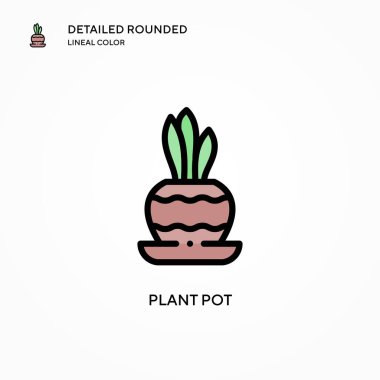Saksı vektör ikonu yerleştir. Modern vektör illüstrasyon kavramları. Düzenlemesi ve kişiselleştirmesi kolay.