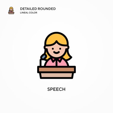 Konuşma vektör simgesi. Modern vektör illüstrasyon kavramları. Düzenlemesi ve kişiselleştirmesi kolay.