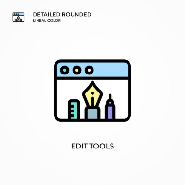 Araç vektör simgesini düzenle. Modern vektör illüstrasyon kavramları. Düzenlemesi ve kişiselleştirmesi kolay.