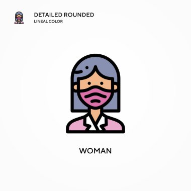 Kadın vektör simgesi. Modern vektör illüstrasyon kavramları. Düzenlemesi ve kişiselleştirmesi kolay.