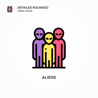 Uzaylı vektör simgesi. Modern vektör illüstrasyon kavramları. Düzenlemesi ve kişiselleştirmesi kolay.