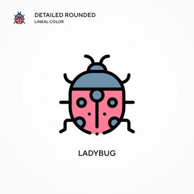 Uğur böceği vektör simgesi. Modern vektör illüstrasyon kavramları. Düzenlemesi ve kişiselleştirmesi kolay.