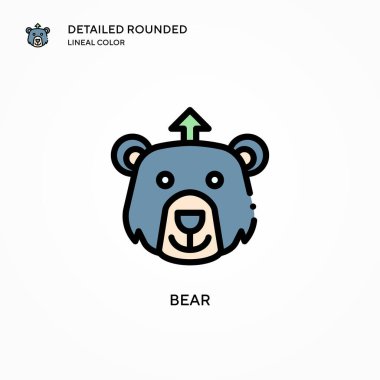 Ayı vektör simgesi. Modern vektör illüstrasyon kavramları. Düzenlemesi ve kişiselleştirmesi kolay.