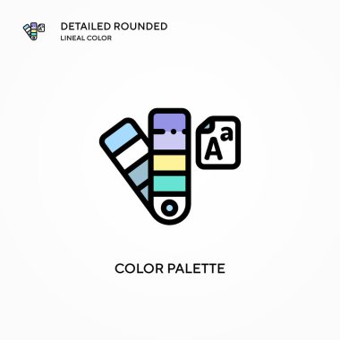 Renkli palet vektör simgesi. Modern vektör illüstrasyon kavramları. Düzenlemesi ve kişiselleştirmesi kolay.