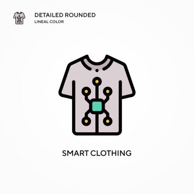Akıllı giyim vektör simgesi. Modern vektör illüstrasyon kavramları. Düzenlemesi ve kişiselleştirmesi kolay.