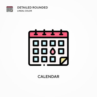 Takvim vektör simgesi. Modern vektör illüstrasyon kavramları. Düzenlemesi ve kişiselleştirmesi kolay.