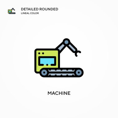 Makine vektör simgesi. Modern vektör illüstrasyon kavramları. Düzenlemesi ve kişiselleştirmesi kolay.