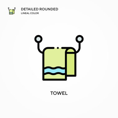 Havlu vektör simgesi. Modern vektör illüstrasyon kavramları. Düzenlemesi ve kişiselleştirmesi kolay.