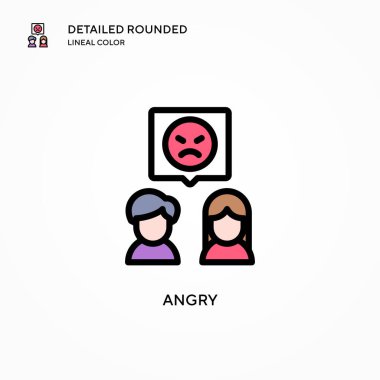 Kızgın vektör ikonu. Modern vektör illüstrasyon kavramları. Düzenlemesi ve kişiselleştirmesi kolay.