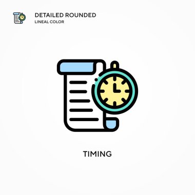 Zaman vektör simgesi. Modern vektör illüstrasyon kavramları. Düzenlemesi ve kişiselleştirmesi kolay.