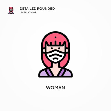 Kadın vektör simgesi. Modern vektör illüstrasyon kavramları. Düzenlemesi ve kişiselleştirmesi kolay.
