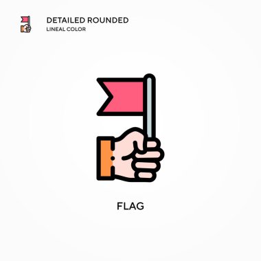 Bayrak vektör simgesi. Modern vektör illüstrasyon kavramları. Düzenlemesi ve kişiselleştirmesi kolay.