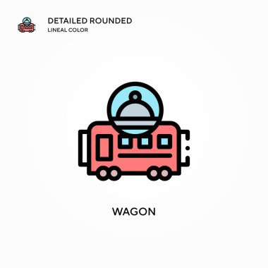Vagon vektör simgesi. Modern vektör illüstrasyon kavramları. Düzenlemesi ve kişiselleştirmesi kolay.