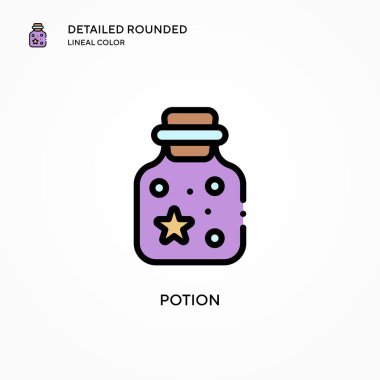 İksir vektör simgesi. Modern vektör illüstrasyon kavramları. Düzenlemesi ve kişiselleştirmesi kolay.