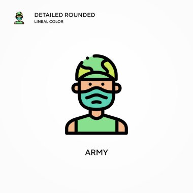 Ordu vektör ikonu. Modern vektör illüstrasyon kavramları. Düzenlemesi ve kişiselleştirmesi kolay.