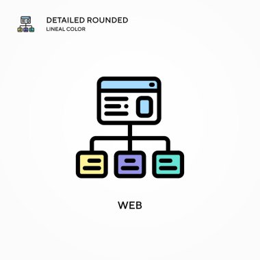 Web vektör simgesi. Modern vektör illüstrasyon kavramları. Düzenlemesi ve kişiselleştirmesi kolay.