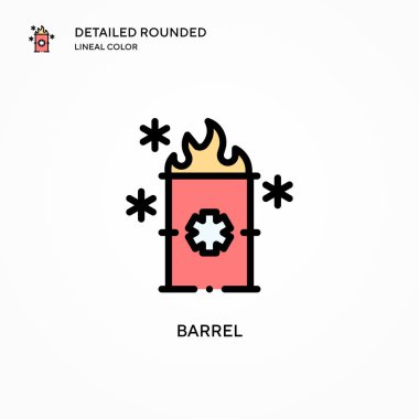 Namlu vektör ikonu. Modern vektör illüstrasyon kavramları. Düzenlemesi ve kişiselleştirmesi kolay.