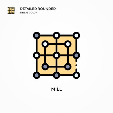 Değirmen vektör simgesi. Modern vektör illüstrasyon kavramları. Düzenlemesi ve kişiselleştirmesi kolay.