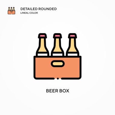 Bira kutusu vektör simgesi. Modern vektör illüstrasyon kavramları. Düzenlemesi ve kişiselleştirmesi kolay.