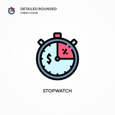 Stopwatch vektör simgesi. Modern vektör illüstrasyon kavramları. Düzenlemesi ve kişiselleştirmesi kolay.