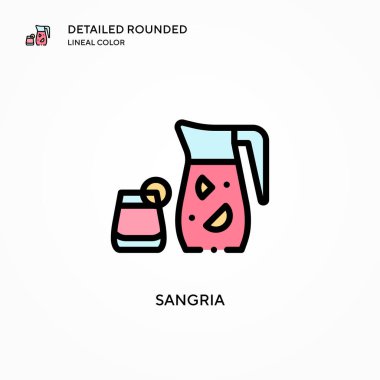 Sangria vektör ikonu. Modern vektör illüstrasyon kavramları. Düzenlemesi ve kişiselleştirmesi kolay.