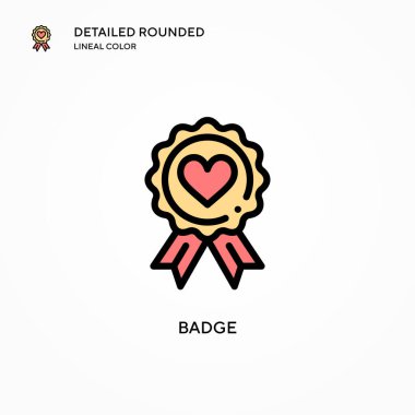 Rozet vektör simgesi. Modern vektör illüstrasyon kavramları. Düzenlemesi ve kişiselleştirmesi kolay.