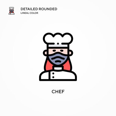 Şef vektör simgesi. Modern vektör illüstrasyon kavramları. Düzenlemesi ve kişiselleştirmesi kolay.