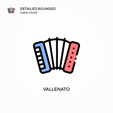 Vallenato vektör simgesi. Modern vektör illüstrasyon kavramları. Düzenlemesi ve kişiselleştirmesi kolay.