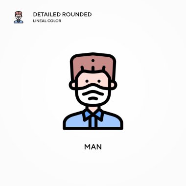 İnsan vektör simgesi. Modern vektör illüstrasyon kavramları. Düzenlemesi ve kişiselleştirmesi kolay.